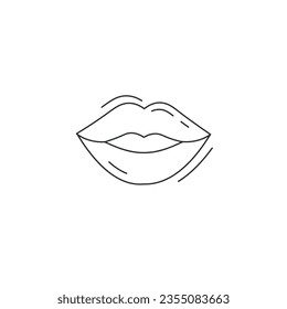 Lips line icon. female lips thin line icon.