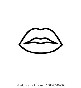 Lips line Icon in trendy flat style isolated on white background. Mouth symbol for your web site design, logo, app, UI. Vector illustration,
