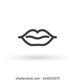 Lips line Icon in trendy flat style isolated on white background. Mouth symbol for your web site design, logo, app, UI. Vector illustration