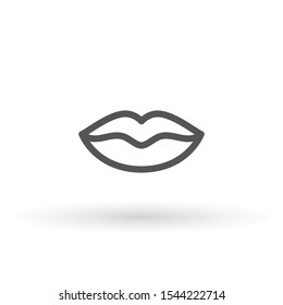 Lips line Icon in trendy flat style isolated on white background. Mouth symbol for your web site design, logo, app, UI. Lip vector illustration