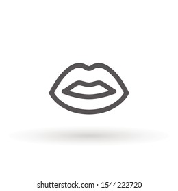 Lips line Icon in trendy flat style isolated on white background. Mouth symbol for your web site design, logo, app, UI. Lip vector illustration