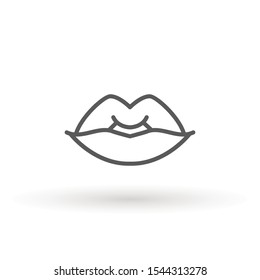 Lips line Icon in trendy flat style isolated on white background. Mouth symbol for your web site design, logo, app, UI. Lip vector illustration