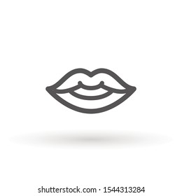 Lips line Icon in trendy flat style isolated on white background. Mouth symbol for your web site design, logo, app, UI. Lip vector illustration
