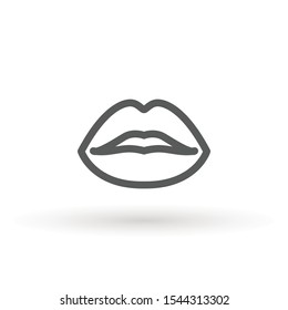 Lips line Icon in trendy flat style isolated on white background. Mouth symbol for your web site design, logo, app, UI. Lip vector illustration