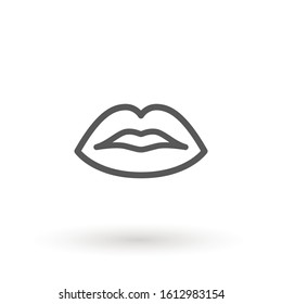 Lips line Icon in trendy flat style isolated on white background. Mouth symbol for your web site design, logo, app, UI. Lip vector illustration