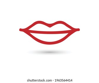 Icono de línea de labios en estilo plano de moda aislado en fondo blanco. Símbolo de boca para el diseño del sitio web, logotipo, aplicación, interfaz de usuario. Ilustración vectorial. EPS 10