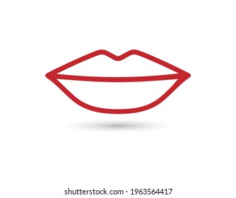 Icono de línea de labios en estilo plano de moda aislado en fondo blanco. Símbolo de boca para el diseño del sitio web, logotipo, aplicación, interfaz de usuario. Ilustración vectorial. EPS 10