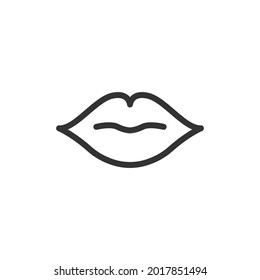 Lips line icon. Web symbol for web and apps. Sign design in outline style. Lips stroke object.