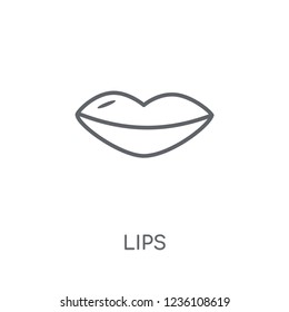 Lips linear icon. Modern outline Lips logo concept on white background from Dentist collection. Suitable for use on web apps, mobile apps and print media.