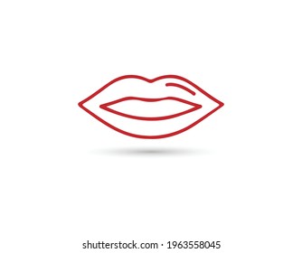 Lips Linear Icon. Thin Line Illustration. Contour Symbol. Vector Isolated Outline Drawing. Editable Stroke