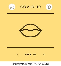 Icono de línea de labios. Elementos para su diseño