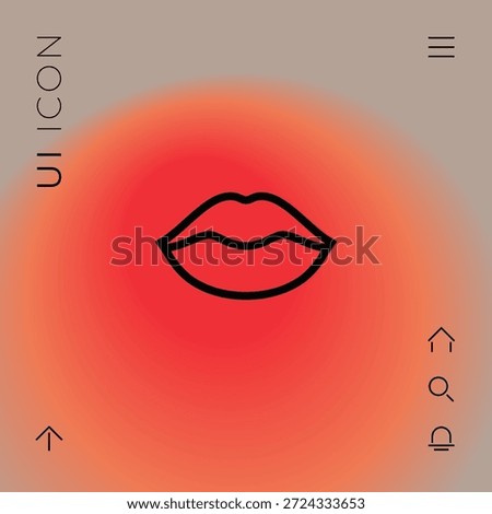 Lips linel icon. Elements for your design