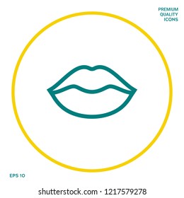 Lips linel icon. Graphic elements for your design