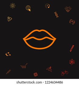 Lips linel icon. Graphic elements for your design