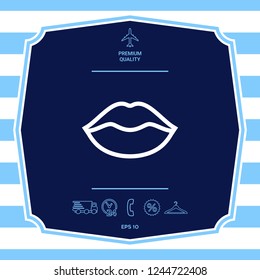Lips linel icon. Graphic elements for your design