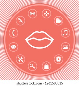 Lips linel icon. Graphic elements for your design
