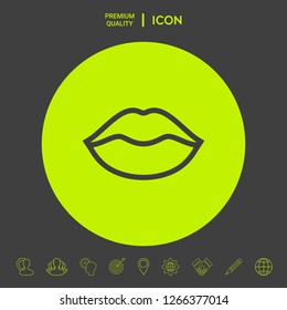 Lips linel icon. Graphic elements for your design