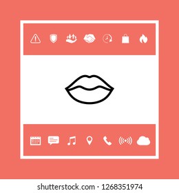 Lips linel icon. Graphic elements for your design