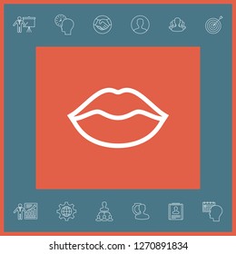 Lips linel icon. Graphic elements for your design