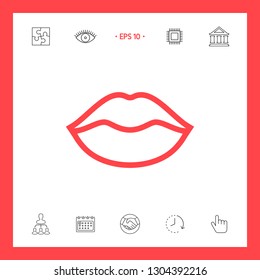 Lips linel icon. Graphic elements for your design