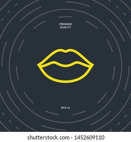 Lips linel icon. Graphic elements for your design