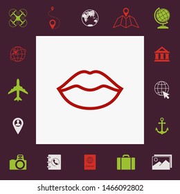 Lips linel icon. Graphic elements for your design