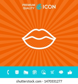 Lips linel icon. Graphic elements for your design