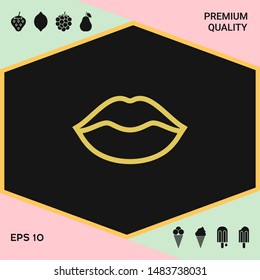 Lips linel icon. Graphic elements for your design