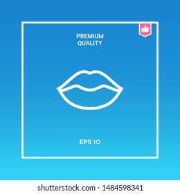 Lips linel icon. Graphic elements for your design