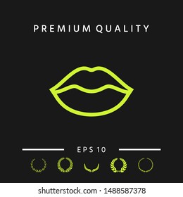 Lips linel icon. Graphic elements for your design