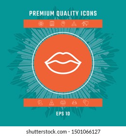 Lips linel icon. Graphic elements for your design