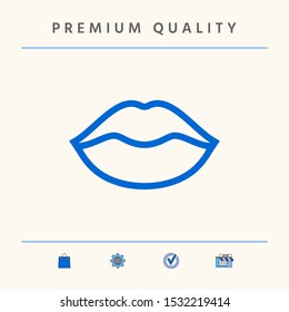 Lips linel icon. Graphic elements for your design