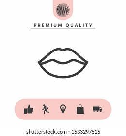 Lips linel icon. Graphic elements for your design