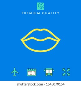 Lips linel icon. Graphic elements for your design