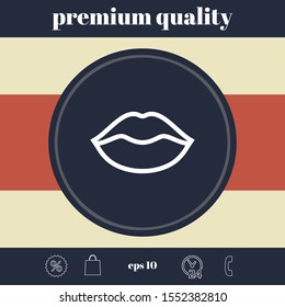Lips linel icon. Graphic elements for your design