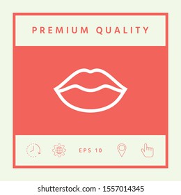 Lips linel icon. Graphic elements for your design