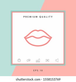 Lips linel icon. Graphic elements for your design