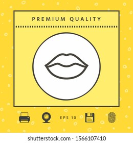 Lips linel icon. Graphic elements for your design