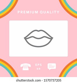 Lips linel icon. Graphic elements for your design
