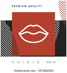 Lips linel icon. Graphic elements for your design