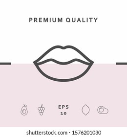 Lips linel icon. Graphic elements for your design