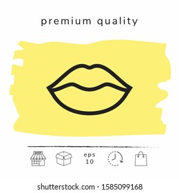 Lips linel icon. Graphic elements for your design