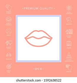 Lips linel icon. Graphic elements for your design