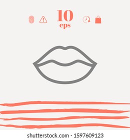 Lips linel icon. Graphic elements for your design