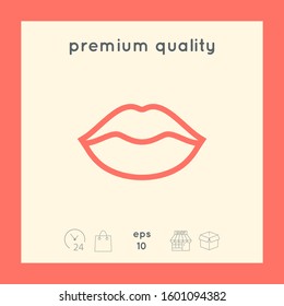 Lips linel icon. Graphic elements for your design