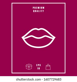 Lips linel icon. Graphic elements for your design