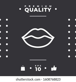 Lips linel icon. Graphic elements for your design