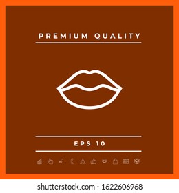 Lips linel icon. Graphic elements for your design