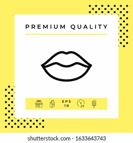 Lips linel icon. Graphic elements for your design