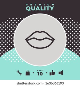 Lips linel icon. Graphic elements for your design